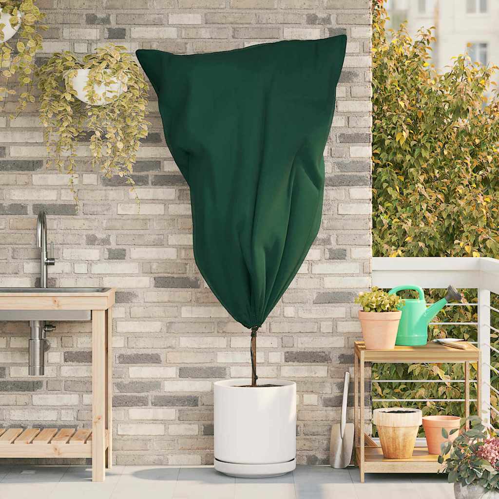 vidaXL Frost Protection Plant Fleece Covers 10 pcs Green 0.8 x 1.2 m