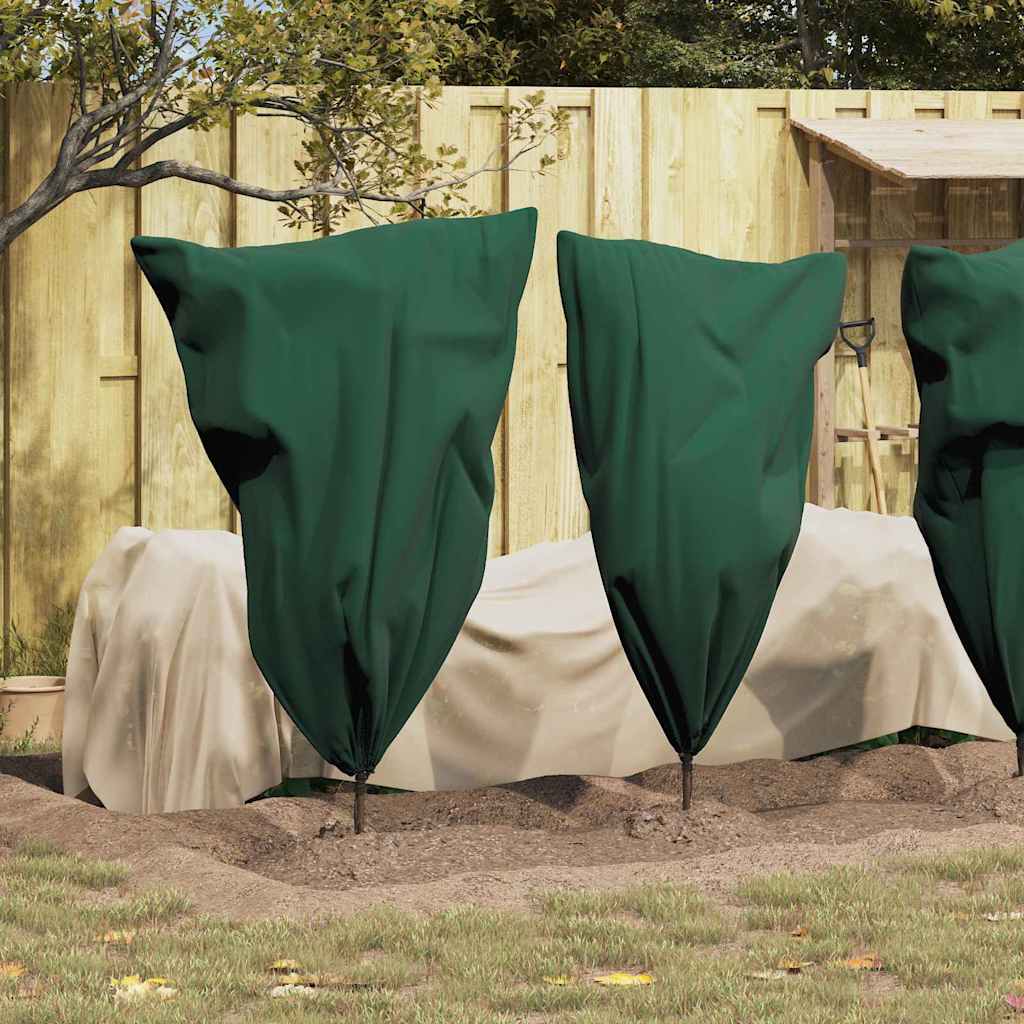 vidaXL Frost Protection Plant Fleece Covers 10 pcs Green 0.8 x 1.2 m