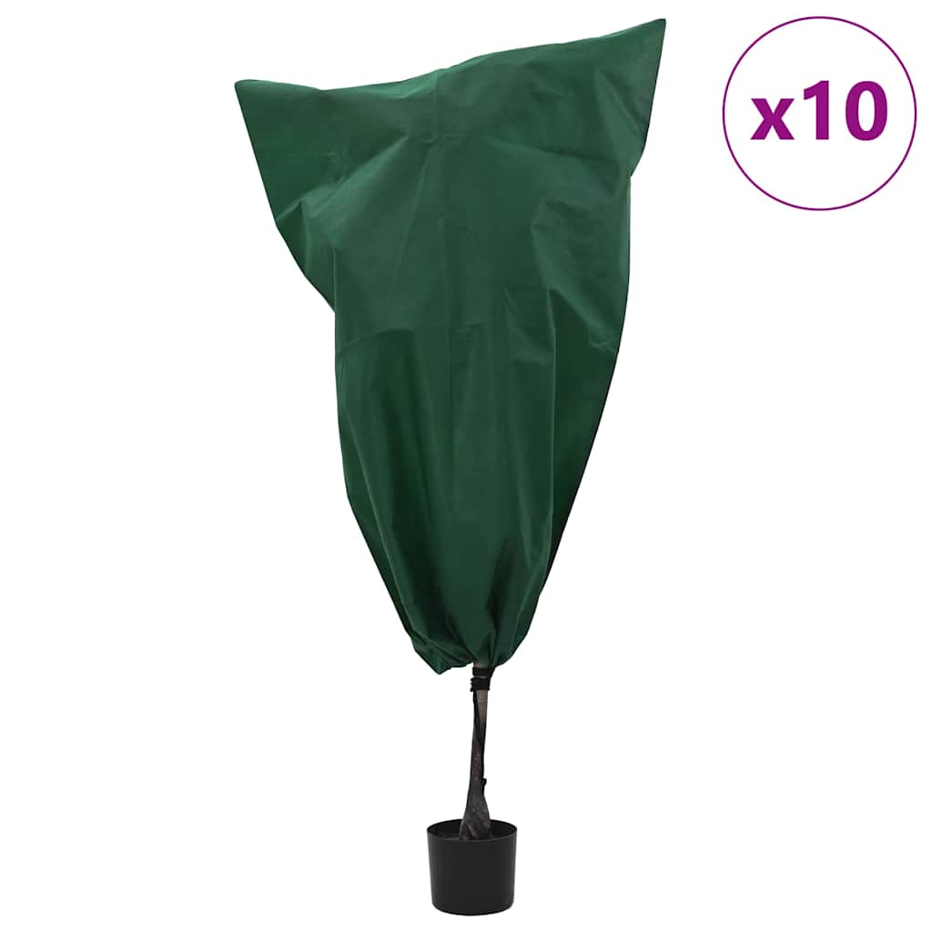 vidaXL Frost Protection Plant Fleece Covers 10 pcs Green 0.8 x 1.2 m