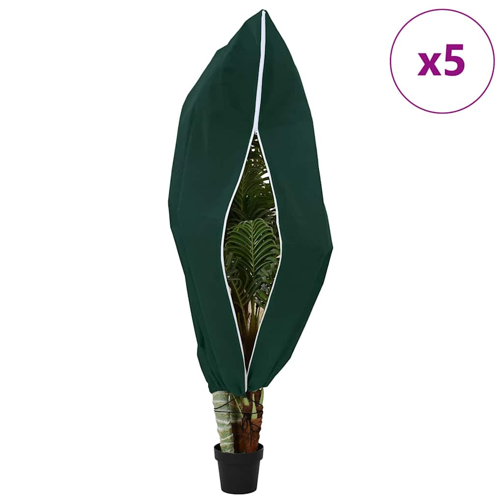vidaXL Frost Protection Plant Fleece Covers 5 pcs Green 1.55 x 1 m