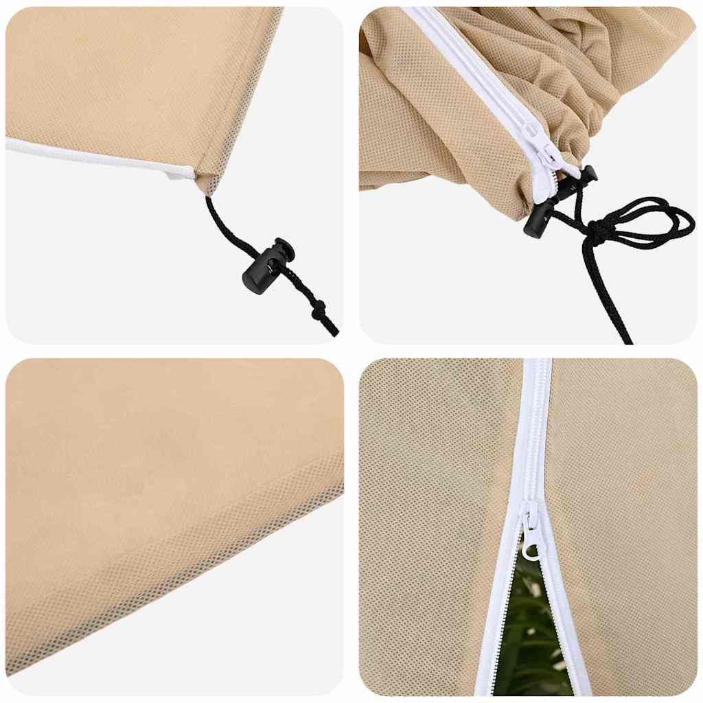 vidaXL Frost Protection Plant Fleece Covers 3 pcs Beige 2.4 x 2 m