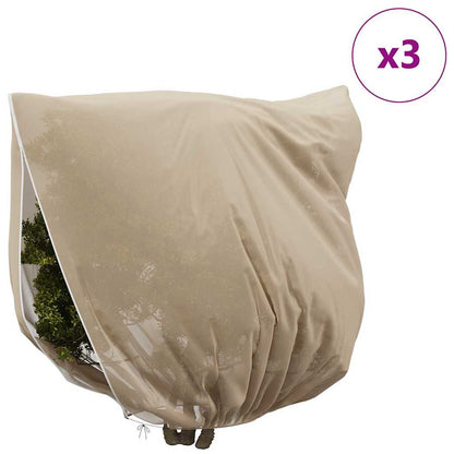 vidaXL Frost Protection Plant Fleece Covers 3 pcs Beige 2 x 2.36 m
