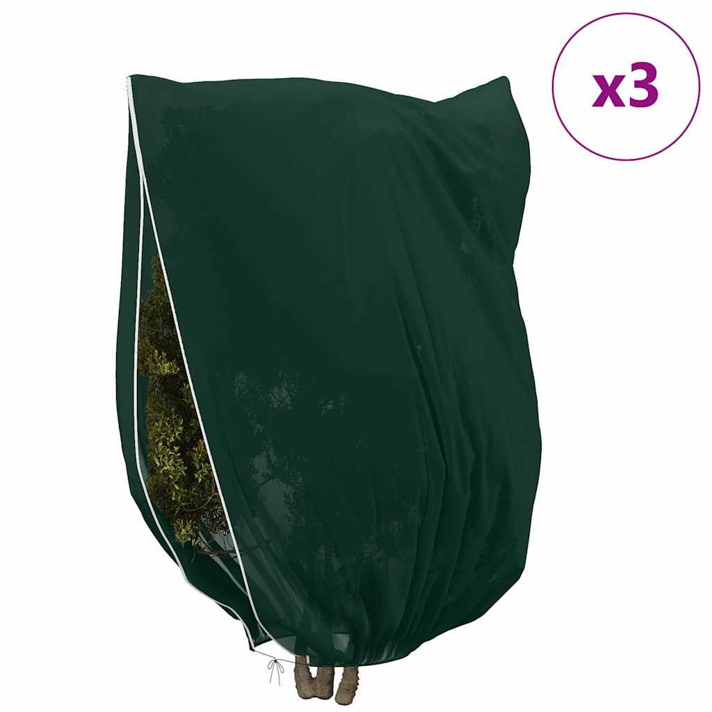 vidaXL Frost Protection Plant Fleece Covers 3 pcs Green 2.4 x 2 m