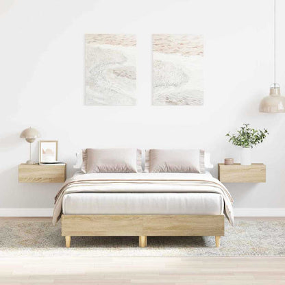 vidaXL Bed Frame Sonoma 137 x 190 cm Engineered Wood