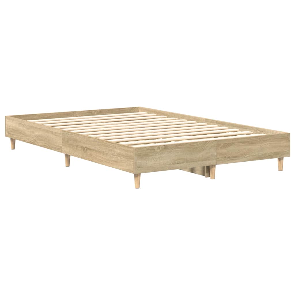 vidaXL Bed Frame Sonoma 137 x 190 cm Engineered Wood
