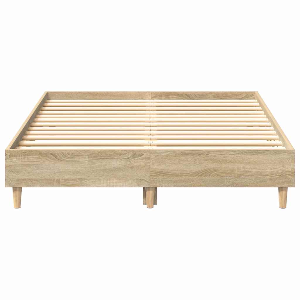 vidaXL Bed Frame Sonoma 137 x 190 cm Engineered Wood