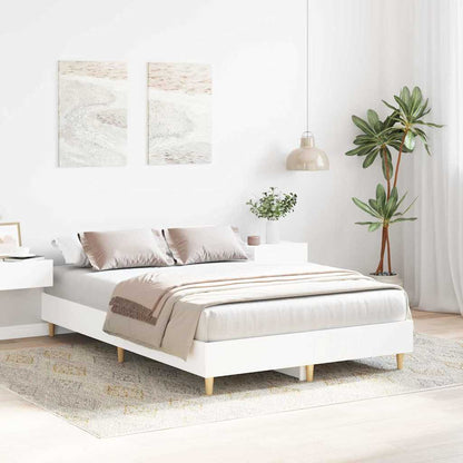 vidaXL Bed Frame White 137 x 190 cm Engineered Wood