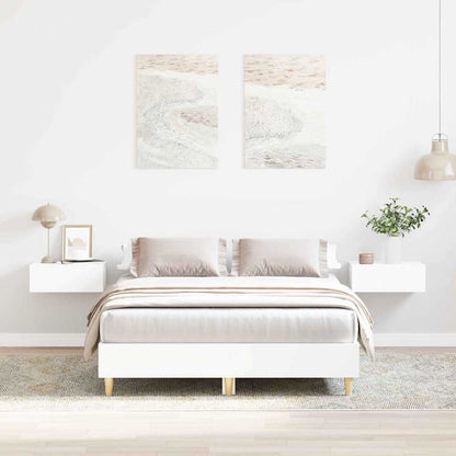 vidaXL Bed Frame White 137 x 190 cm Engineered Wood