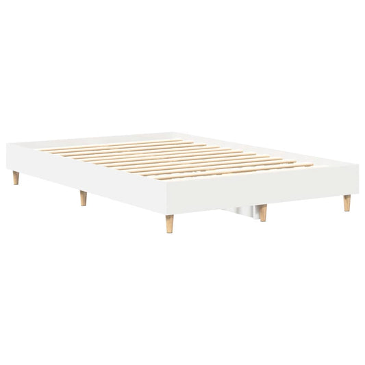vidaXL Bed Frame White 137 x 190 cm Engineered Wood