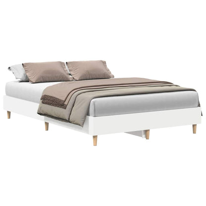 vidaXL Bed Frame White 137 x 190 cm Engineered Wood