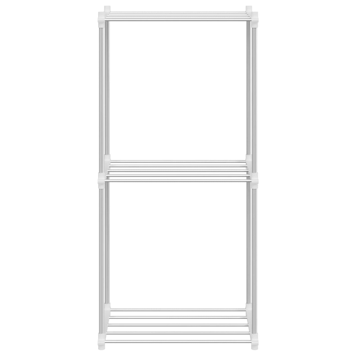 vidaXL Tubular Shelf with Storage White 42.5 x 27 x 91.5 cm Aluminium