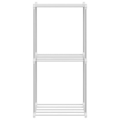 vidaXL Tubular Shelf with Storage White 42.5 x 27 x 91.5 cm Aluminium