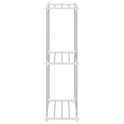vidaXL Tubular Shelf with Storage White 42.5 x 27 x 91.5 cm Aluminium