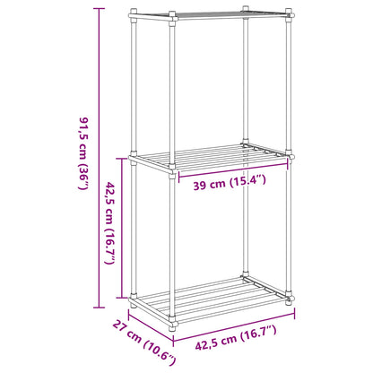 vidaXL Tubular Shelf with Storage White 42.5 x 27 x 91.5 cm Aluminium
