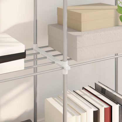 vidaXL Tubular Shelf with Storage White 86 x 27 x 90 cm Aluminium