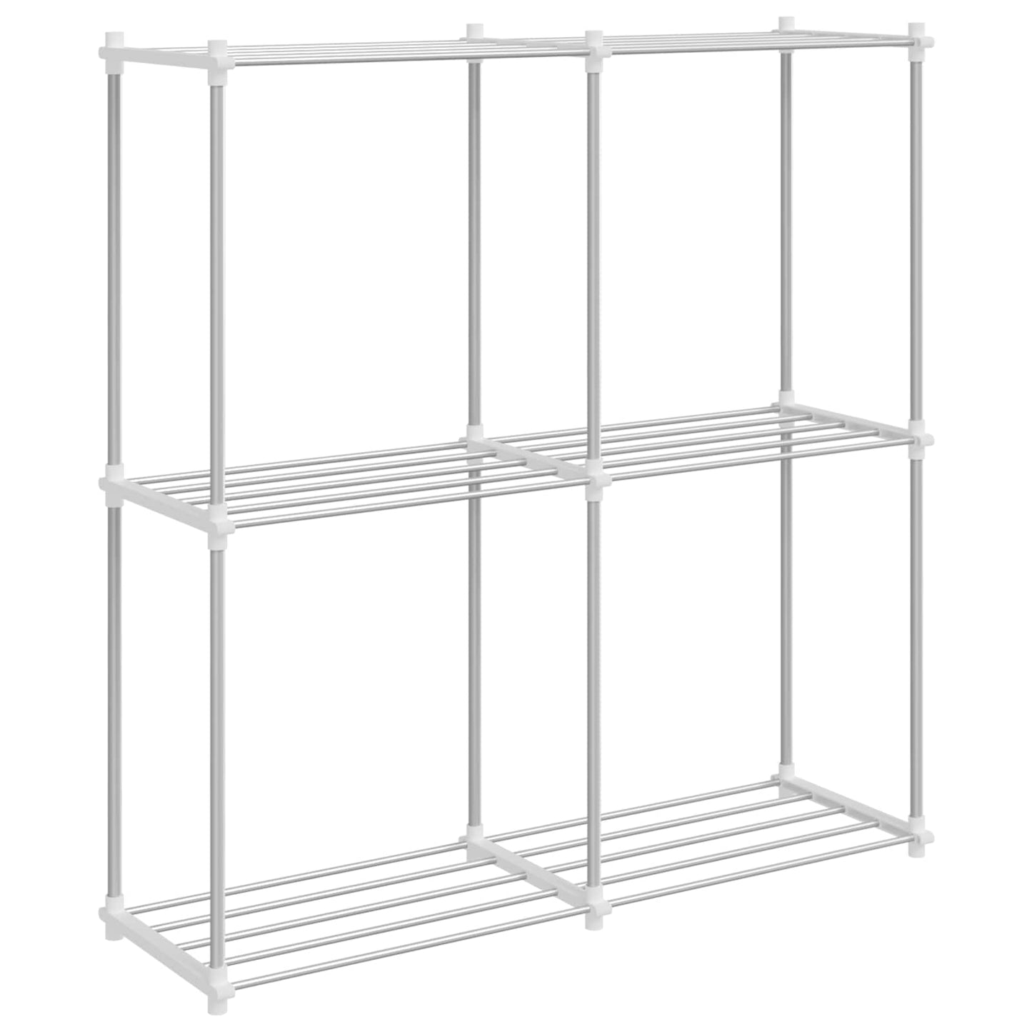 vidaXL Tubular Shelf with Storage White 86 x 27 x 90 cm Aluminium