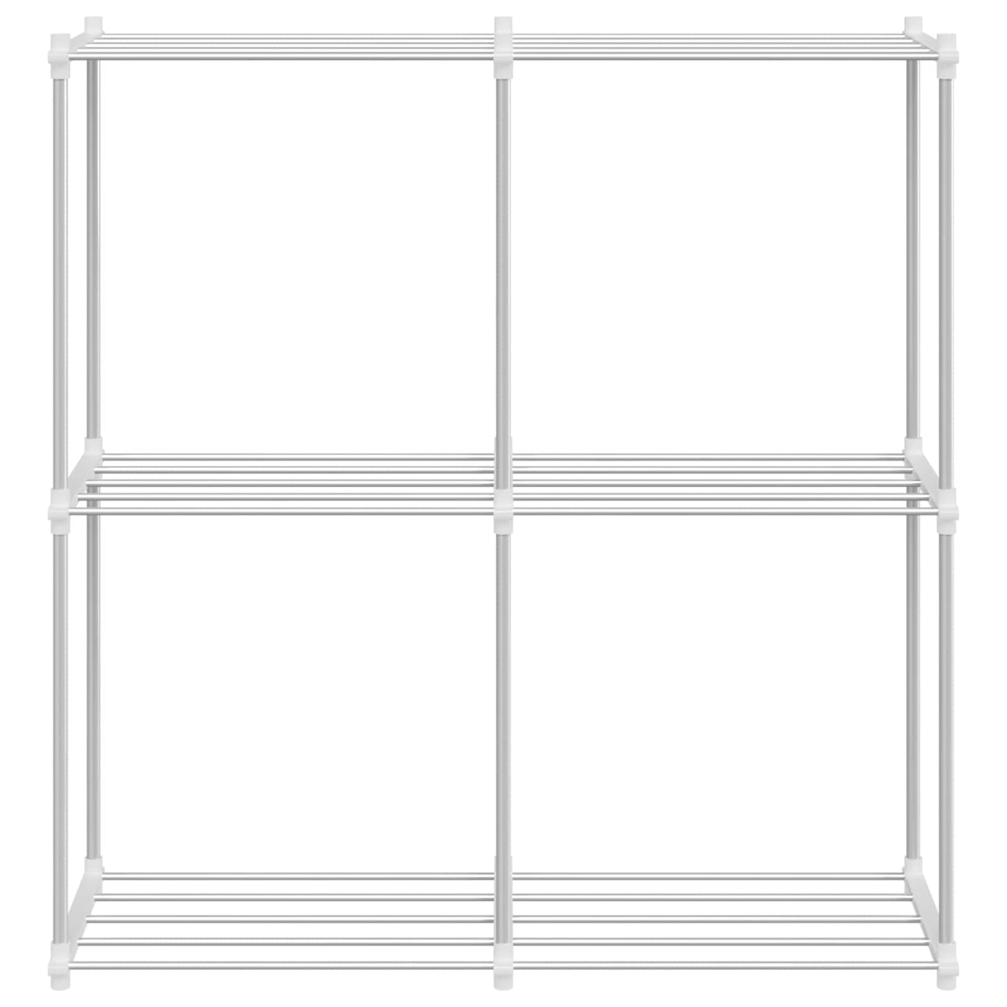 vidaXL Tubular Shelf with Storage White 86 x 27 x 90 cm Aluminium