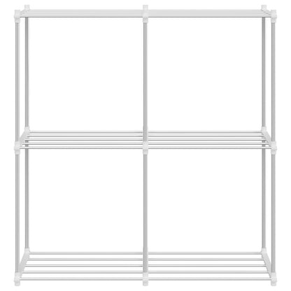 vidaXL Tubular Shelf with Storage White 86 x 27 x 90 cm Aluminium