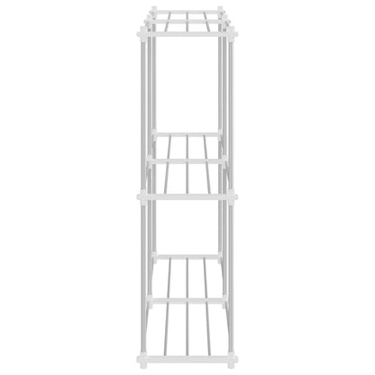 vidaXL Tubular Shelf with Storage White 86 x 27 x 90 cm Aluminium