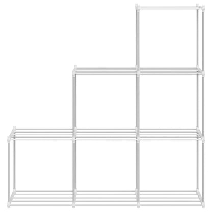 vidaXL Tubular Shelf with Storage White 129 x 27 x 132 cm Aluminium