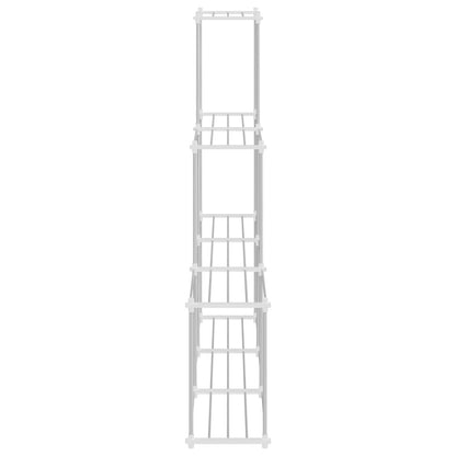 vidaXL Tubular Shelf with Storage White 129 x 27 x 132 cm Aluminium