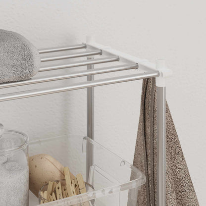 vidaXL Washing Machine Shelf White 70 x 27 x 136 cm Aluminium