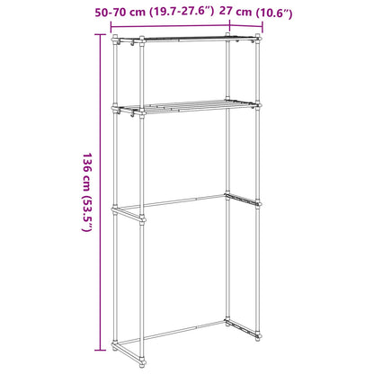 vidaXL Washing Machine Shelf White 70 x 27 x 136 cm Aluminium