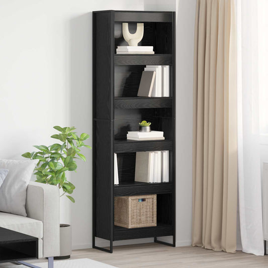 vidaXL Book Cabinet 60 x 30 x 189.5 cm Engineered Wood Black Oak