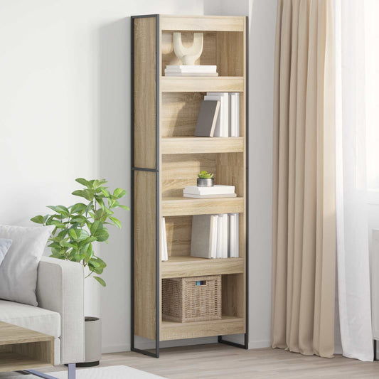 vidaXL Book Cabinet 60 x 30 x 189.5 cm Engineered Wood Sonoma