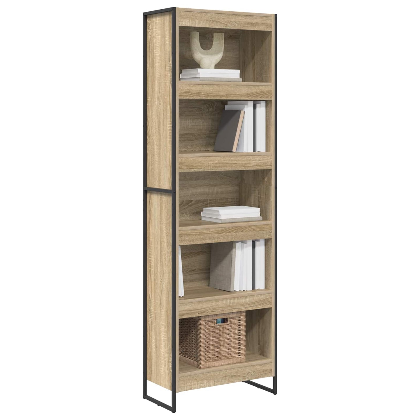 vidaXL Book Cabinet 60 x 30 x 189.5 cm Engineered Wood Sonoma