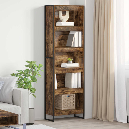 vidaXL Book Cabinet 60 x 30 x 189.5 cm Engineered Wood Smoke Oak