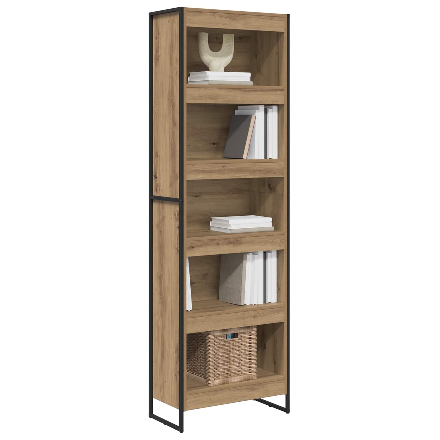 vidaXL Book Cabinet 60 x 30 x 189.5 cm Engineered Wood Artisian Oak