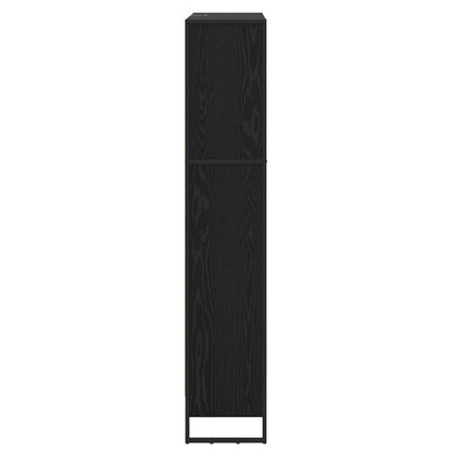 vidaXL Book Cabinet 80 x 30 x 155 cm Engineered Wood Black Oak