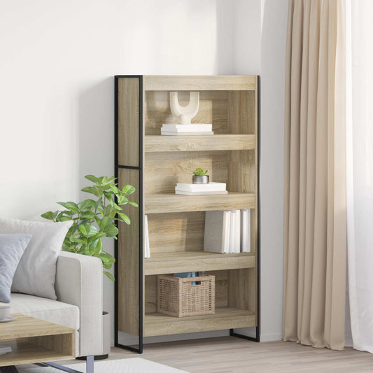 vidaXL Book Cabinet 80 x 30 x 155 cm Engineered Wood Sonoma