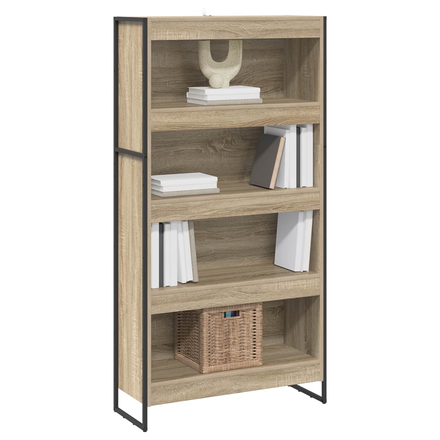 vidaXL Book Cabinet 80 x 30 x 155 cm Engineered Wood Sonoma