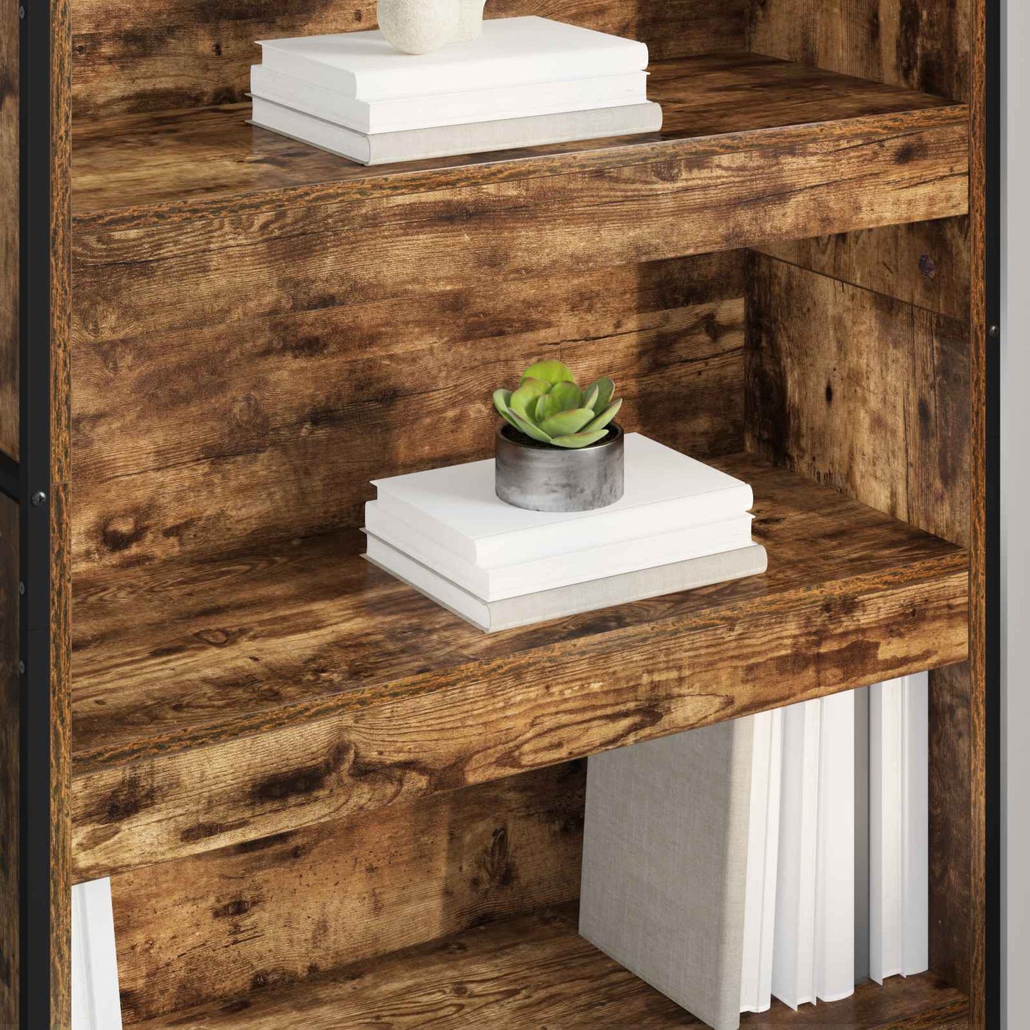 vidaXL Book Cabinet 80 x 30 x 155 cm Engineered Wood Smoke Oak