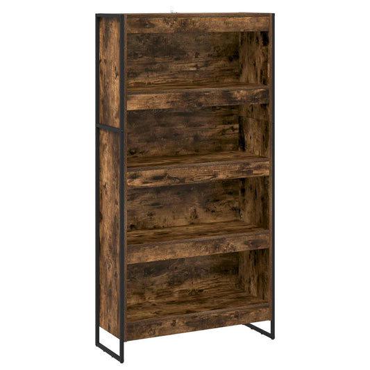 vidaXL Book Cabinet 80 x 30 x 155 cm Engineered Wood Smoke Oak