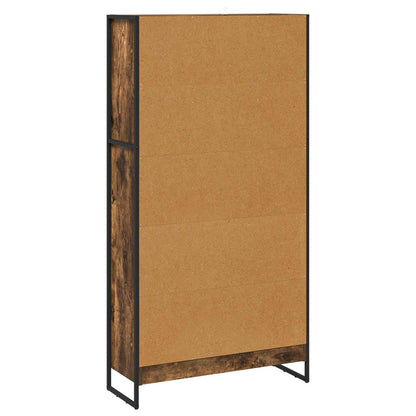vidaXL Book Cabinet 80 x 30 x 155 cm Engineered Wood Smoke Oak