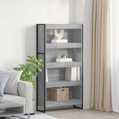 vidaXL Book Cabinet 2 pcs Grey Sonoma 80 x 30 x 155 cm Engineered Wood