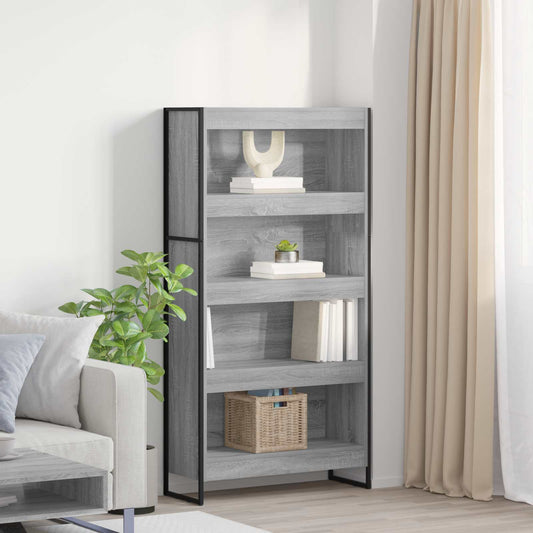 vidaXL Book Cabinet 80 x 30 x 155 cm Engineered Wood Grey Sonoma