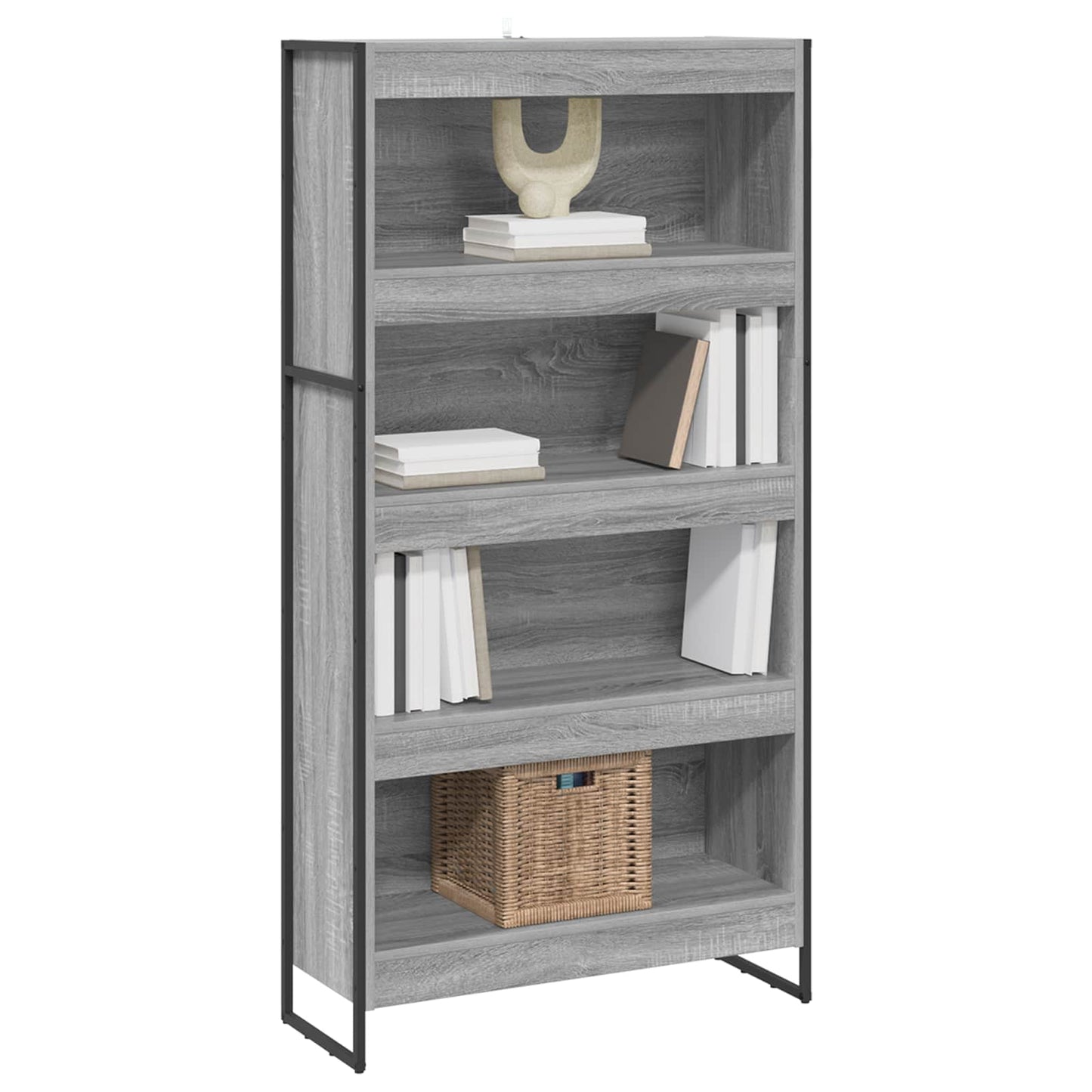 vidaXL Book Cabinet 2 pcs Grey Sonoma 80 x 30 x 155 cm Engineered Wood