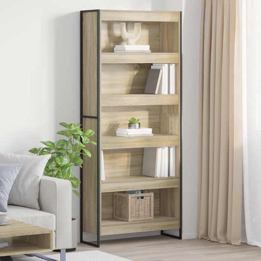 vidaXL Book Cabinet 80 x 30 x 189.5 cm Engineered Wood Sonoma