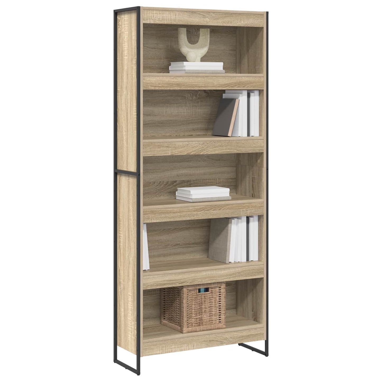 vidaXL Book Cabinet 80 x 30 x 189.5 cm Engineered Wood Sonoma