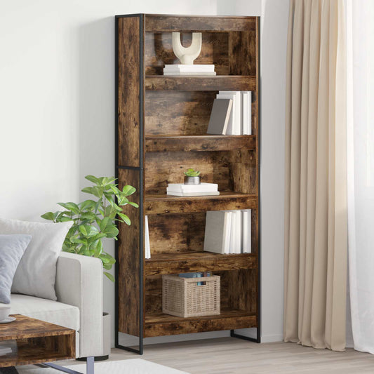 vidaXL Book Cabinet 80 x 30 x 189.5 cm Engineered Wood Smoke Oak