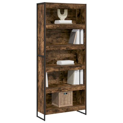 vidaXL Book Cabinet 80 x 30 x 189.5 cm Engineered Wood Smoke Oak