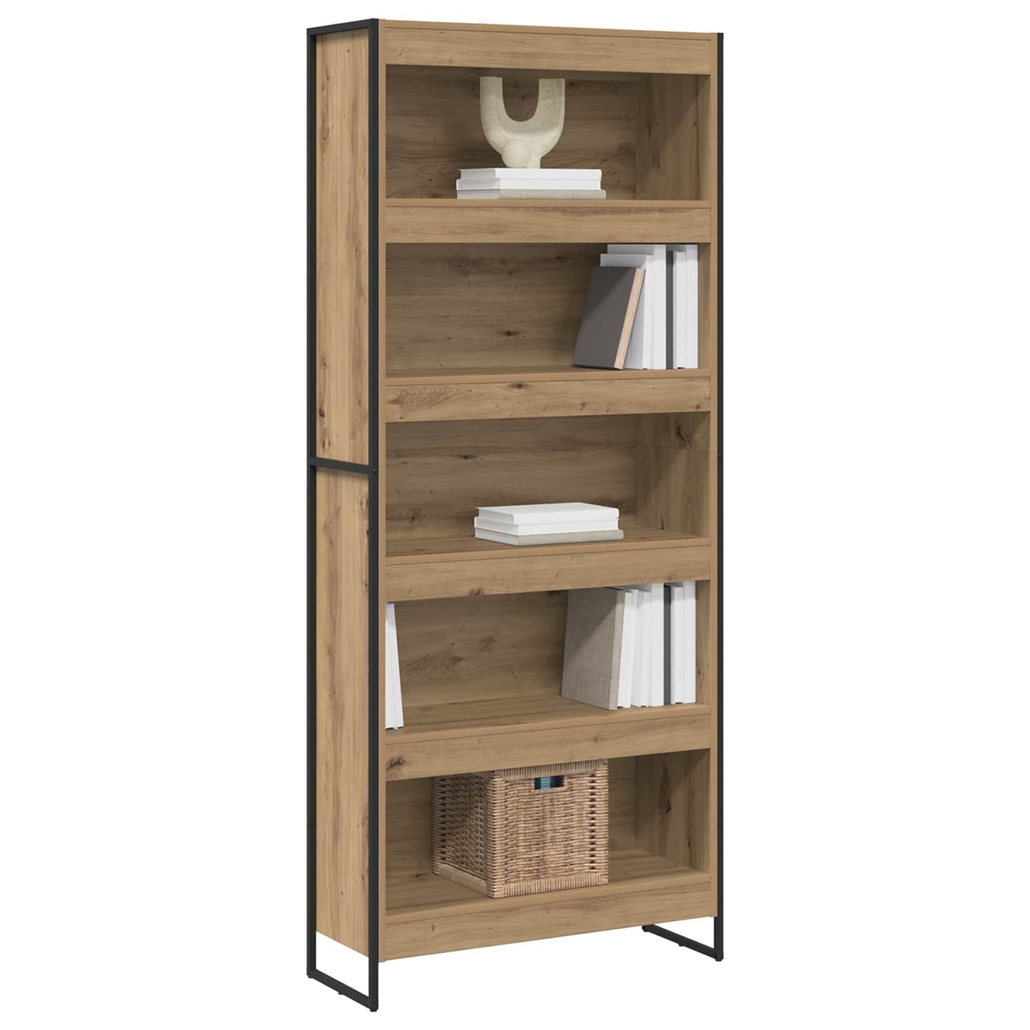 vidaXL Book Cabinet 80 x 30 x 189.5 cm Engineered Wood Artisian Oak