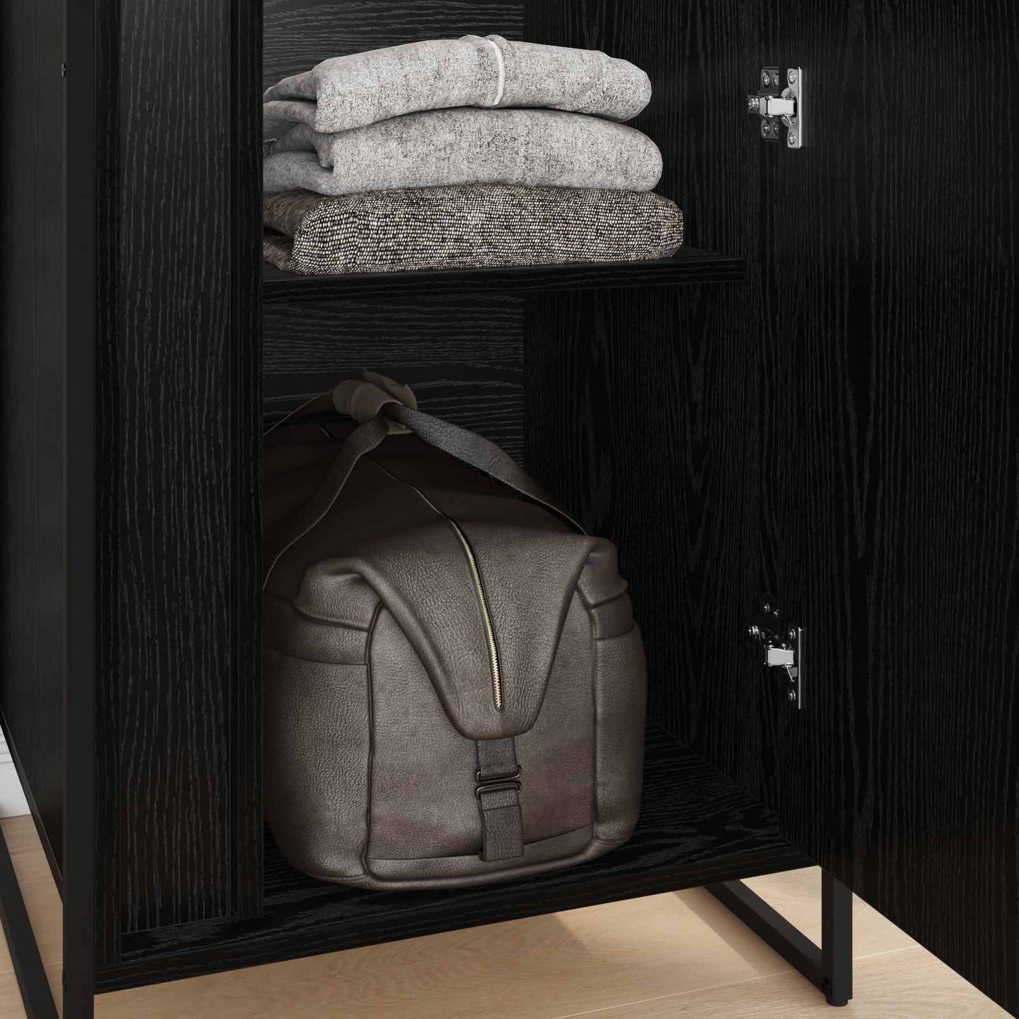 vidaXL Warderobe with Door Black Oak 50 x 50 x 200 cm Engineered Wood