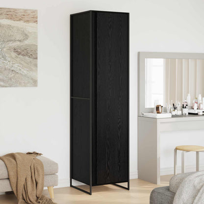 vidaXL Warderobe with Door Black Oak 50 x 50 x 200 cm Engineered Wood