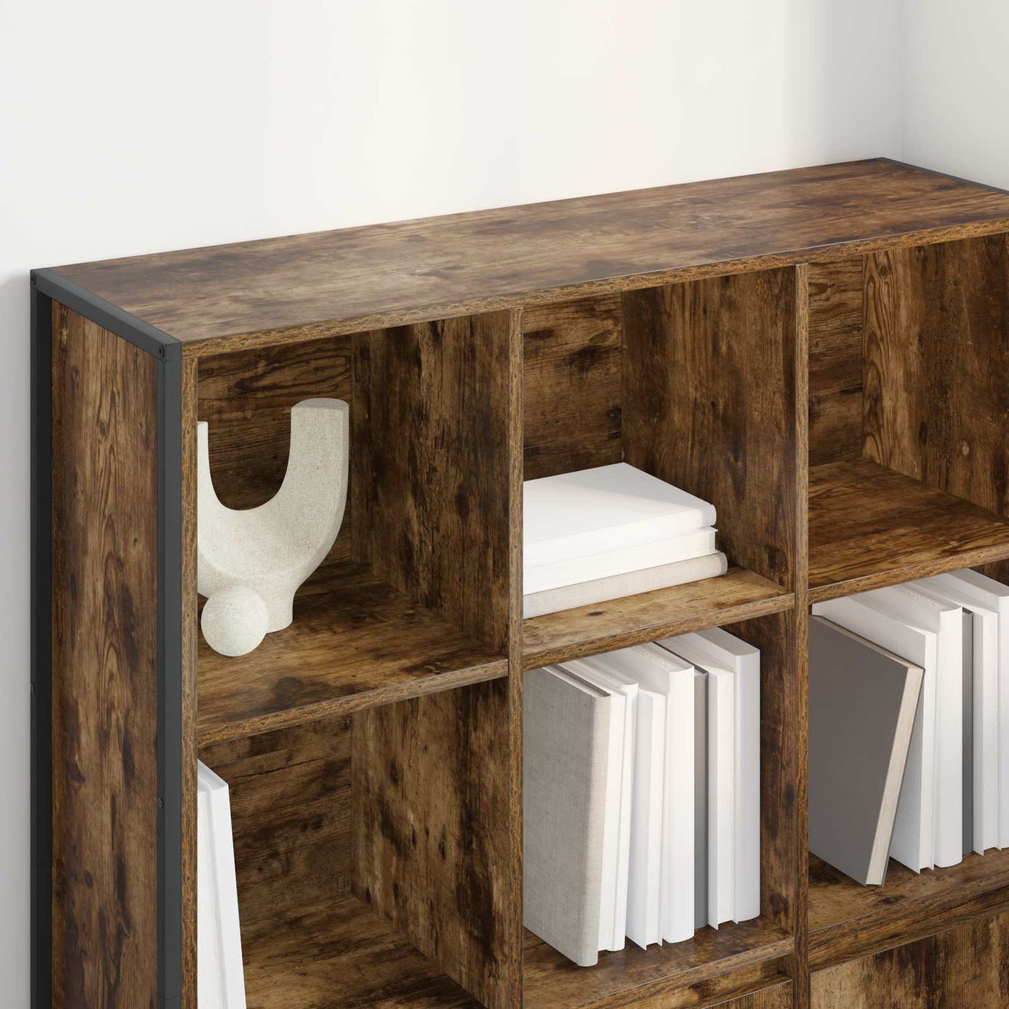 vidaXL Book Cabinet 99.5 x 30 x 108 cm Engineered Wood Smoke Oak