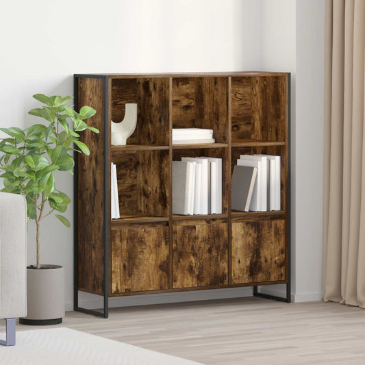 vidaXL Book Cabinet 99.5 x 30 x 108 cm Engineered Wood Smoke Oak